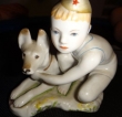 Фарфоровая статуэтка "В дозоре" мальчик с собачкой