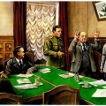 Арест Л. Берии на заседании Президиума UK КПСС. Современный рисунок.