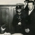 Борис Коверда на допросе в полицейском железнодорожном участке после покушения на Войкова 7 июня 1927 г.