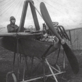 Один из первых русских авиаторов В. В. Каменский перед полетом 