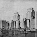 Проект Наркомтяжпрома архитектора  Д.Ф.Фридмана на Красной площади в Москве, 1934 год