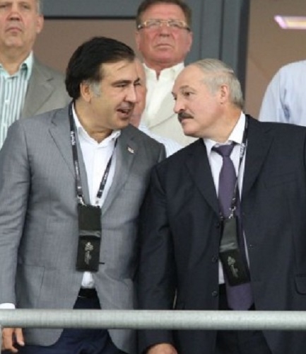 Фото: Михаил Саакашвили с президентом Белоруссии Александром Лукашенко, 2013 год