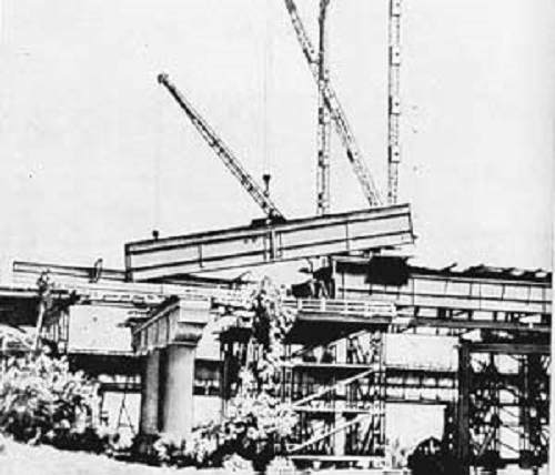 Фото: Возведение моста им. Патона, 1940 год