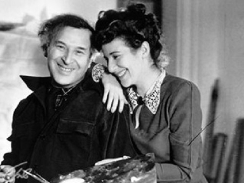 Фото: Марк Шагал и его жена и муза Белла Розенфельд, 1935 год
