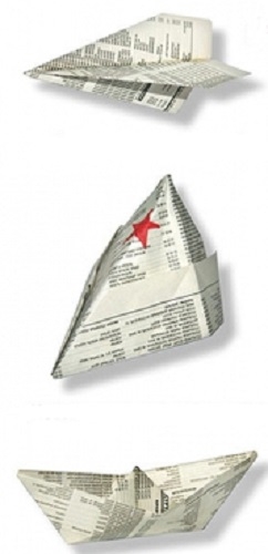Фото: Простейшее оригами из СССР. Самолетик, пилотка, кораблик. 