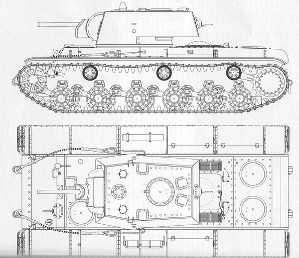 Фото: Тяжелый танк КВ-1 на чертежах