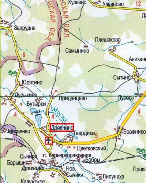 Фото: Дровнино на карте Московской области