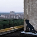 Современный графити на стенаж заброшенного города Припять, 2010 год
