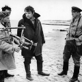 На съемках фильма Двадцать дней без войны. Юрий Никулин в роли военного журналиста  Лопатина, 1977 год