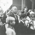 Космонавт Николай Рукавишников на встрече со школьниками, 1981 год