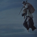 Летающий Леонид Куравлев в одной из эффектных сцен фильма Вий