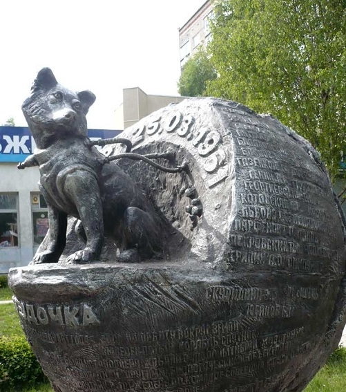 Фото: Памятник Звездочке - собаке космонавту.