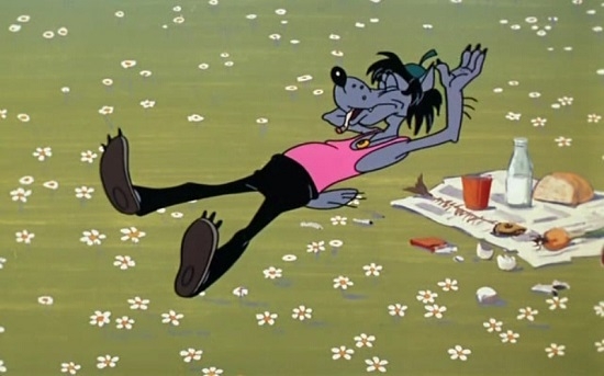 Фото: Лентяй,тунеядец и хулиган - Волк из мультфильма Ну, погоди, 1973 год