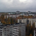 Припять - заброшенный город. Чернобыльская АЭС на горизонте