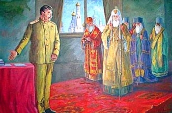 Фото: Сталин и священослужители