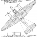 Схема самолета ПЕ-2, 1940 год