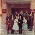 Счастливые молодожены на комсомольской свадьбе в СССР
