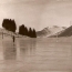 Природное ледовое покрытие высокогорного катка Медео в 50е годы