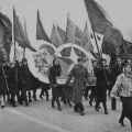 Участники парада в Москве 7 ноября 1941 года