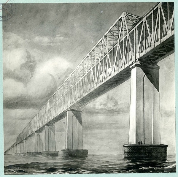 Фото: Проект Керченского моста  1949 года