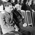 Василий Сталин с женой Екатериной Тимошенко на похоронах отца И. В. Сталина