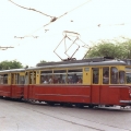 Старинные трамваи на улицах Евпатории советских времен.
