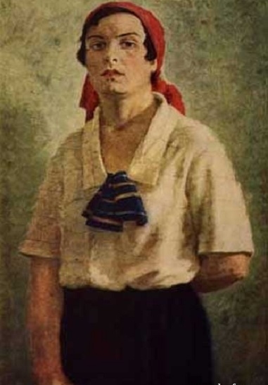 Фото: Комсомолка. Мода 20-х годов. Картина художника Ряжского Г.Г. 1924 год