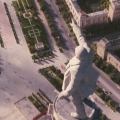 Статуя Ленина на непостроенном  Дворце Советов- высотой 100 метров. 1934 год