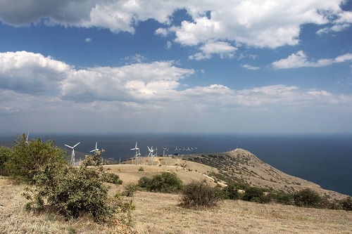 Фото: Донузлавская ветряная электростанция. Крым