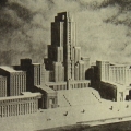 Неосуществленный  архитектурный проект. Здание Наркомтяжпрома. Архитекторы Иофан и Баранский, 1934 год