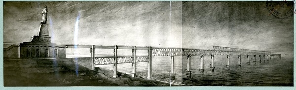 Фото: Неосуществленный проект строительства Керченского моста в СССР, 1949 год