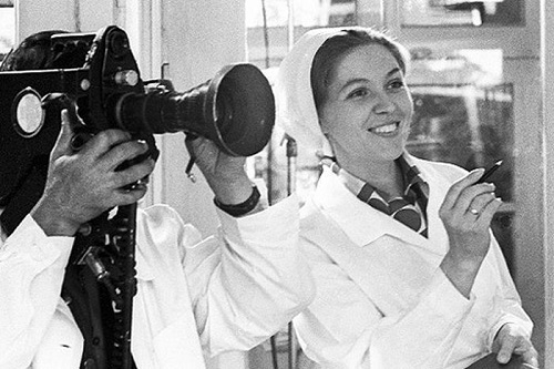 Фото: Ю. Белянчикова во время работы над созданием программы Здоровье. 1969 год