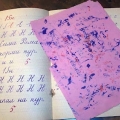 Тетрадь для правописания и промокашка из портфеля советского первоклашки