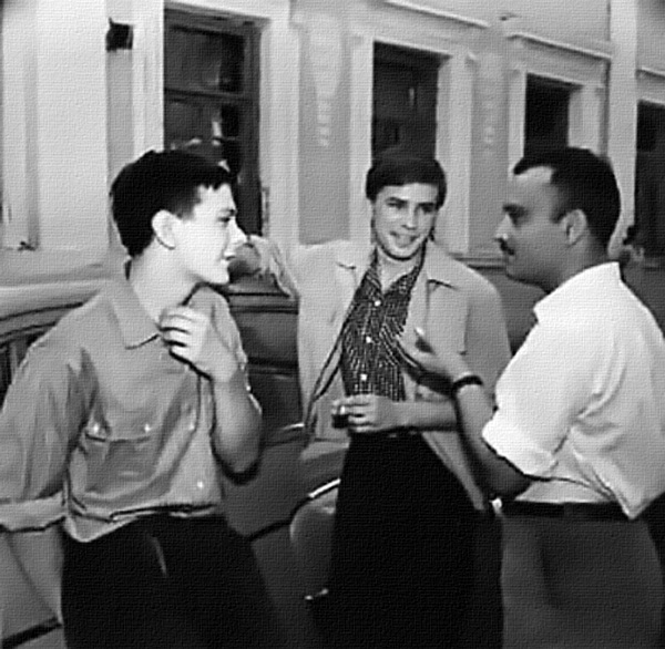 Фото: Рабочий момент съемок фильма Я шагаю по Москве, 1963 год