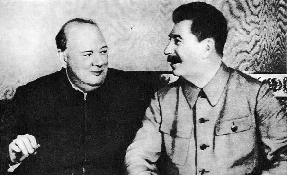 Фото: Сталин и Черчилль