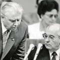 Единомышленники Е. К. Лигачев и М.С.Горбачев. 1986 год