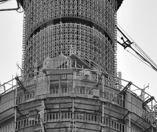 Фото: Строительство Останкинской башни, 1966 год