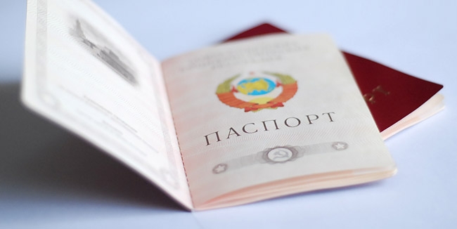Фото: Разворот советского паспорта.