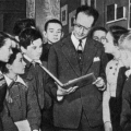 Встреча пионеров с писателем Львом Кассилем, 1957 год