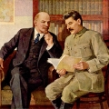 В.И. Ленин и И.В. Сталин за беседой -- Картина  П.Васильева