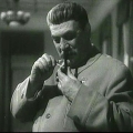 Кадр из фильма Сталинградская битва. В роли Сталина А.Дикий