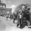 Слон из Уголка Дурова на прогулке. 40-е годы